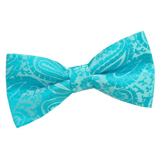 Turquoise Paisley Pre-Tied Thistle Bow Tie