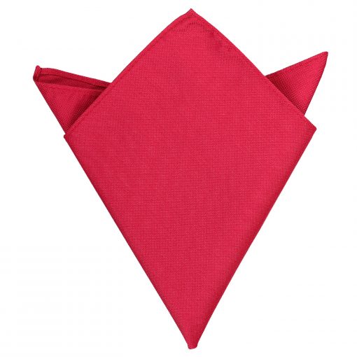 Strawberry Red Plain Silk Pocket Square