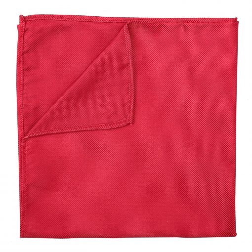 Strawberry Red Plain Silk Pocket Square