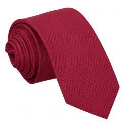 Tango Red Plain Silk Slim Tie