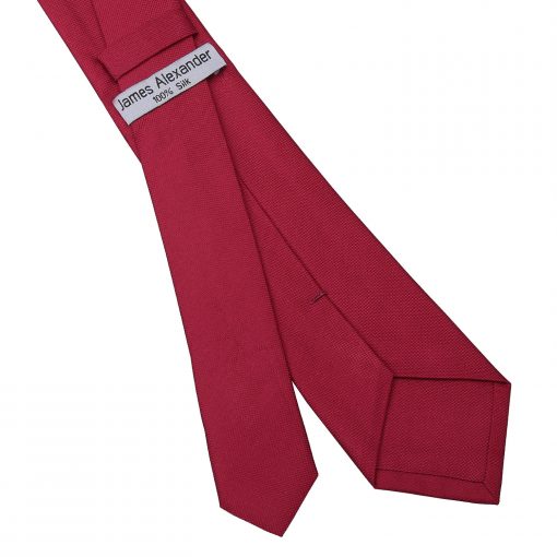 Tango Red Plain Silk Slim Tie