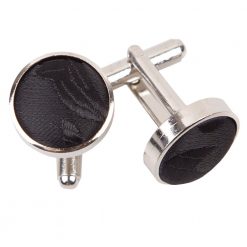 Black Passion Silver Plated Cufflinks