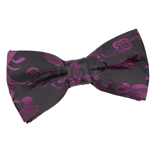 Black & Purple Passion Pre-Tied Thistle Bow Tie