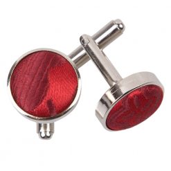 Burgundy Passion Silver Plated Cufflinks