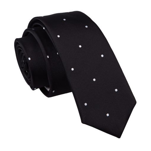 Black Pin Dot Skinny Tie