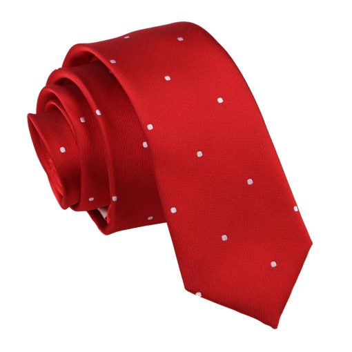 Dark Red Pin Dot Skinny Tie