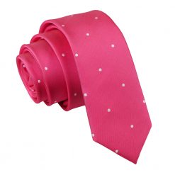 Hot Pink Pin Dot Skinny Tie