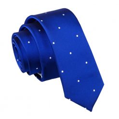 Royal Blue Pin Dot Skinny Tie