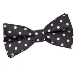 Black Polka Dot Classic Pre-Tied Thistle Bow Tie