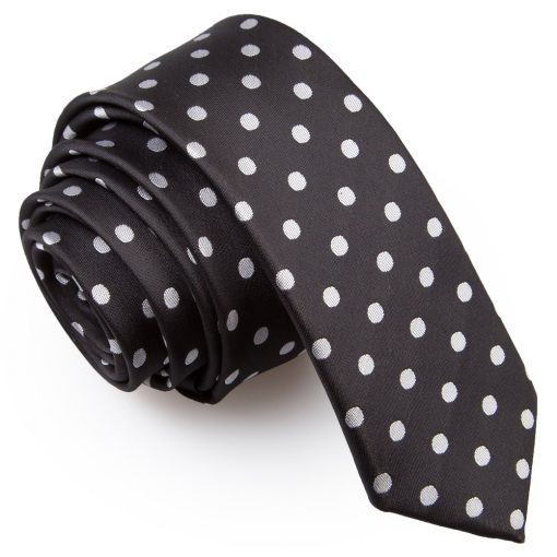 Black Polka Dot Classic Skinny Tie