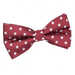 Burgundy Polka Dot Classic Pre-Tied Bow Tie