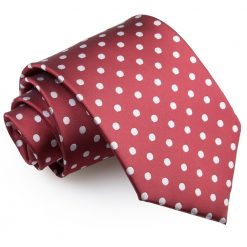 Burgundy Polka Dot Tie