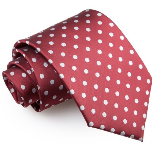Burgundy Polka Dot Tie