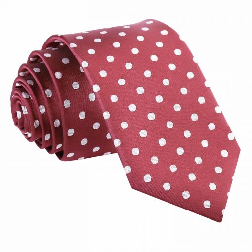 Burgundy Polka Dot Classic Slim Tie