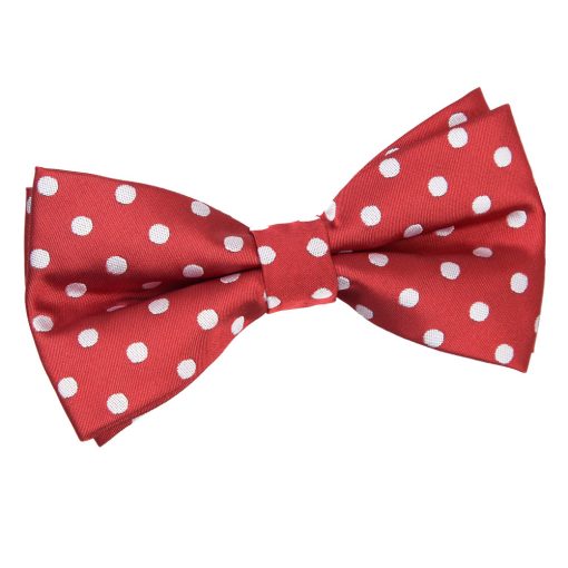 Dark Red Polka Dot Classic Pre-Tied Thistle Bow Tie