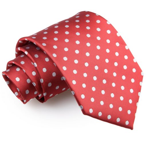 Dark Red Polka Dot Tie