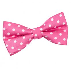 Hot Pink Polka Dot Classic Pre-Tied Thistle Bow Tie