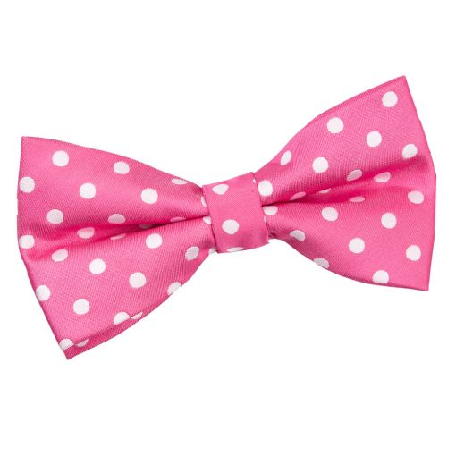 Hot Pink Polka Dot Classic Pre-Tied Bow Tie
