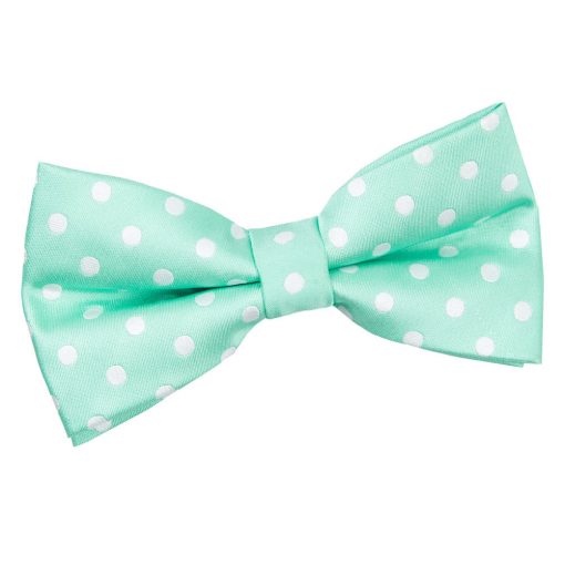 Mint Green Polka Dot Classic Pre-Tied Thistle Bow Tie