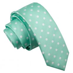 Mint Green Polka Dot Classic Skinny Tie