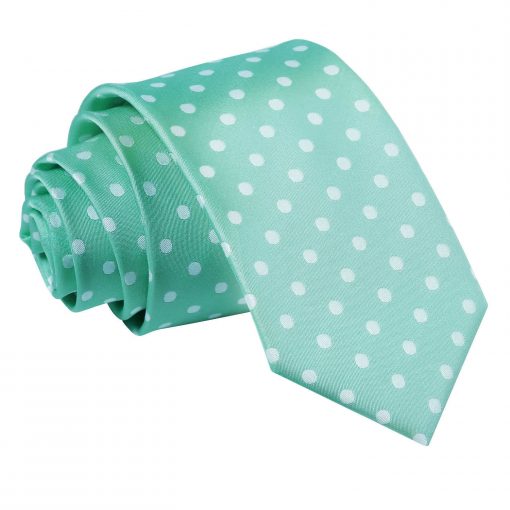 Mint Green Polka Dot Classic Slim Tie