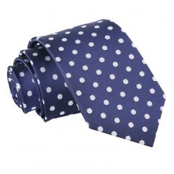 Navy Blue Polka Dot Classic Slim Tie