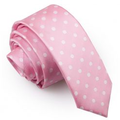 Pink Polka Dot Classic Skinny Tie