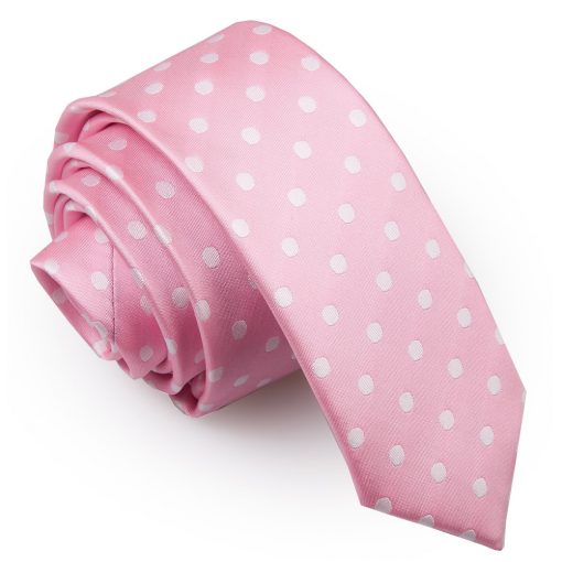 Pink Polka Dot Classic Skinny Tie