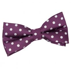 Purple Polka Dot Classic Pre-Tied Thistle Bow Tie