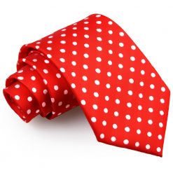 Red Polka Dot Classic Slim Tie