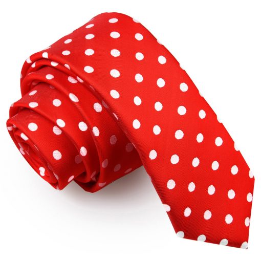 Red Polka Dot Classic Skinny Tie