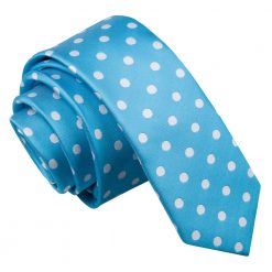 Robin's Egg Blue Polka Dot Classic Skinny Tie