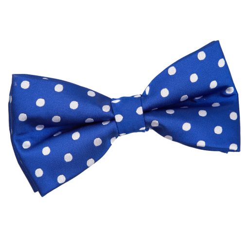 Royal Blue Polka Dot Classic Pre-Tied Thistle Bow Tie