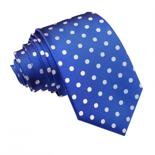 Royal Blue Polka Dot Classic Slim Tie