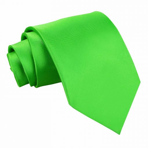 Apple Green Satin Extra Long Tie