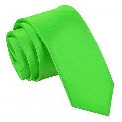 Apple Green Satin Skinny Tie