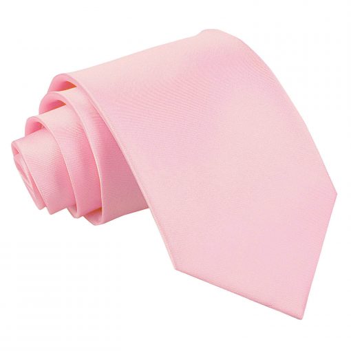 Baby Pink Satin Extra Long Tie