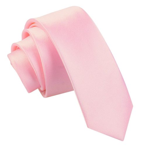 Baby Pink Satin Skinny Tie