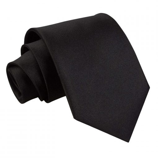 Black Satin Extra Long Tie