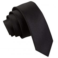 Black Satin Skinny Tie