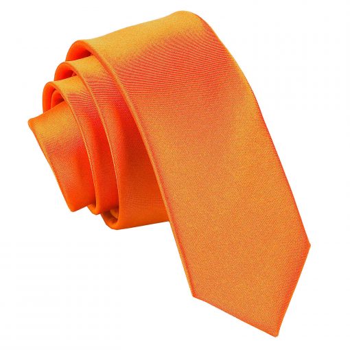 Burnt Orange Satin Skinny Tie