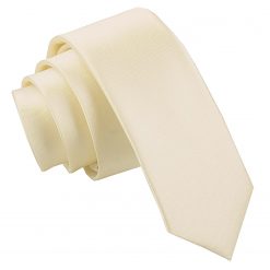 Champagne Satin Skinny Tie