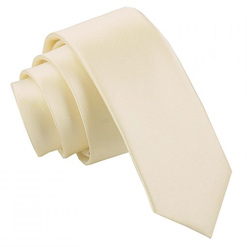 Champagne Satin Skinny Tie