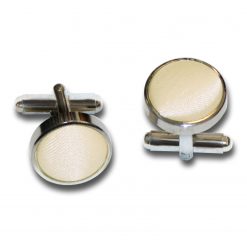 Champagne Satin Inlay Silver Plated Cufflinks