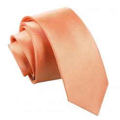 Coral Satin Skinny Tie