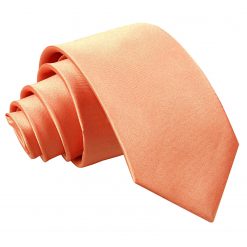 Coral Satin Slim Tie