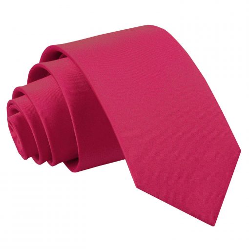 Crimson Red Satin Slim Tie