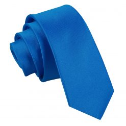 Electric Blue Satin Skinny Tie