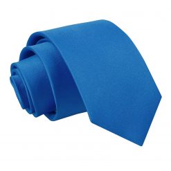 Electric Blue Satin Slim Tie