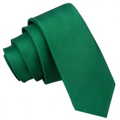 Emerald Green Satin Skinny Tie